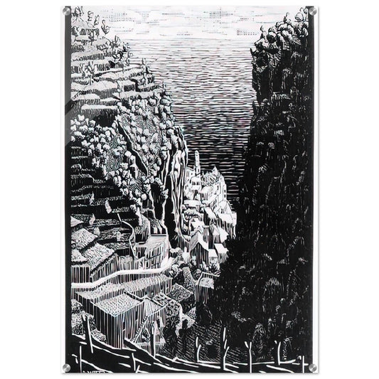 ATRANI COAST OF AMALFI 1 - MC Escher Acrylic Print - 70x100 cm / 28x40″ inches | Maurits Cornelis Escher Prints