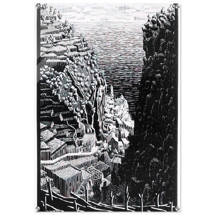 ATRANI COAST OF AMALFI 1 - MC Escher Acrylic Print - 70x100 cm / 28x40″ inches | Maurits Cornelis Escher Prints