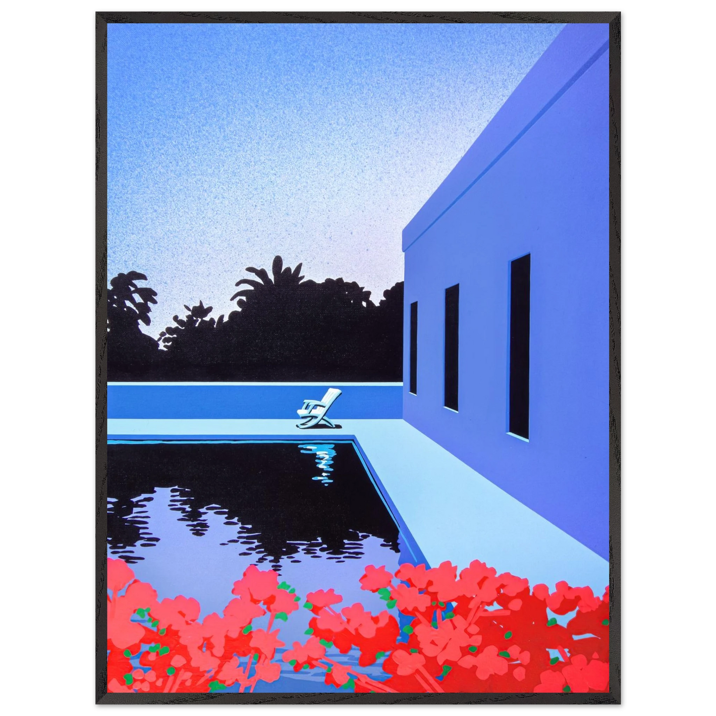 Hiroshi Nagai - Longs for Summer Wall Art - 30x40 cm / 12x16 inches - Premium Wooden Framed Poster With Fine Art Paper - White frame
