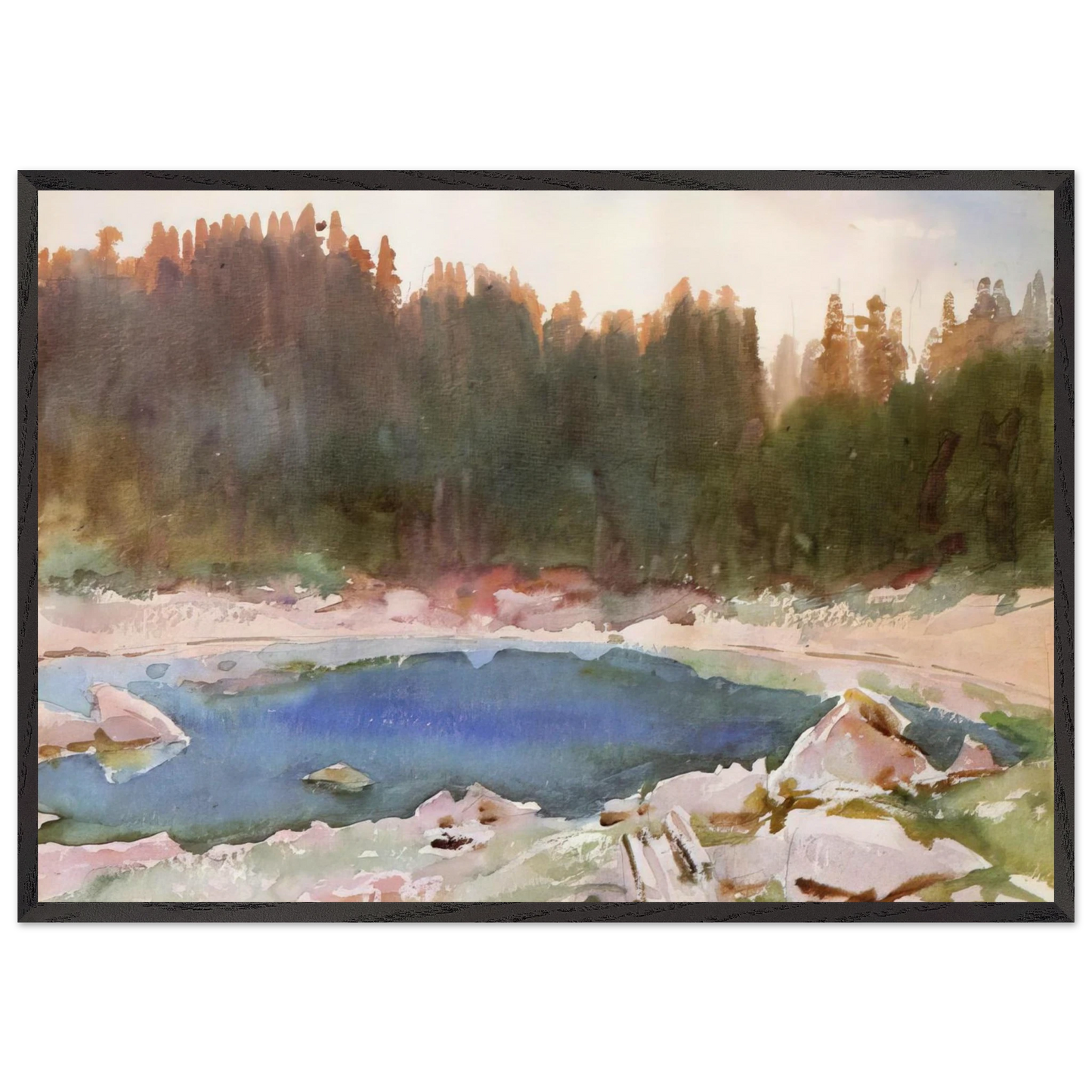 Lake in the Tyrol - John Singer Sargent Framed Art Print – Black Wooden Frame - Default Title - -Framed Art Print