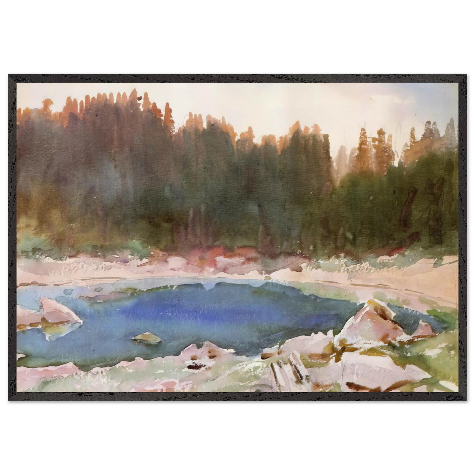 Lake in the Tyrol - John Singer Sargent Framed Art Print – Black Wooden Frame - Default Title - -Framed Art Print