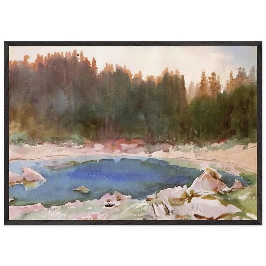 Lake in the Tyrol - John Singer Sargent 70x100 cm / 28x40 inches Framed Art Print – Black Wooden Frame