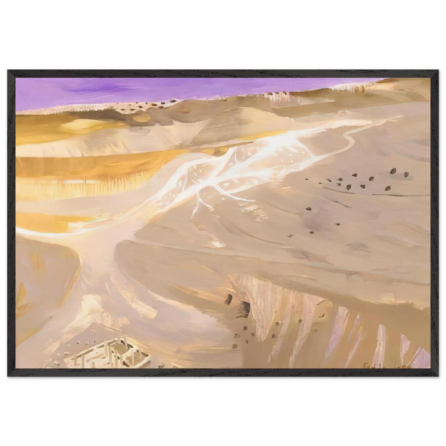 Desert - 1989 - Mary Fedden Framed Art Print – Black Wooden Frame - Default Title - -Framed Art Print