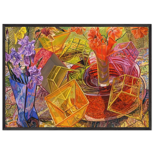 PLASTIC BOXES 2007 - Janet Fish Framed Art Print – Black Wooden Frame - Default Title - -Framed Art Print