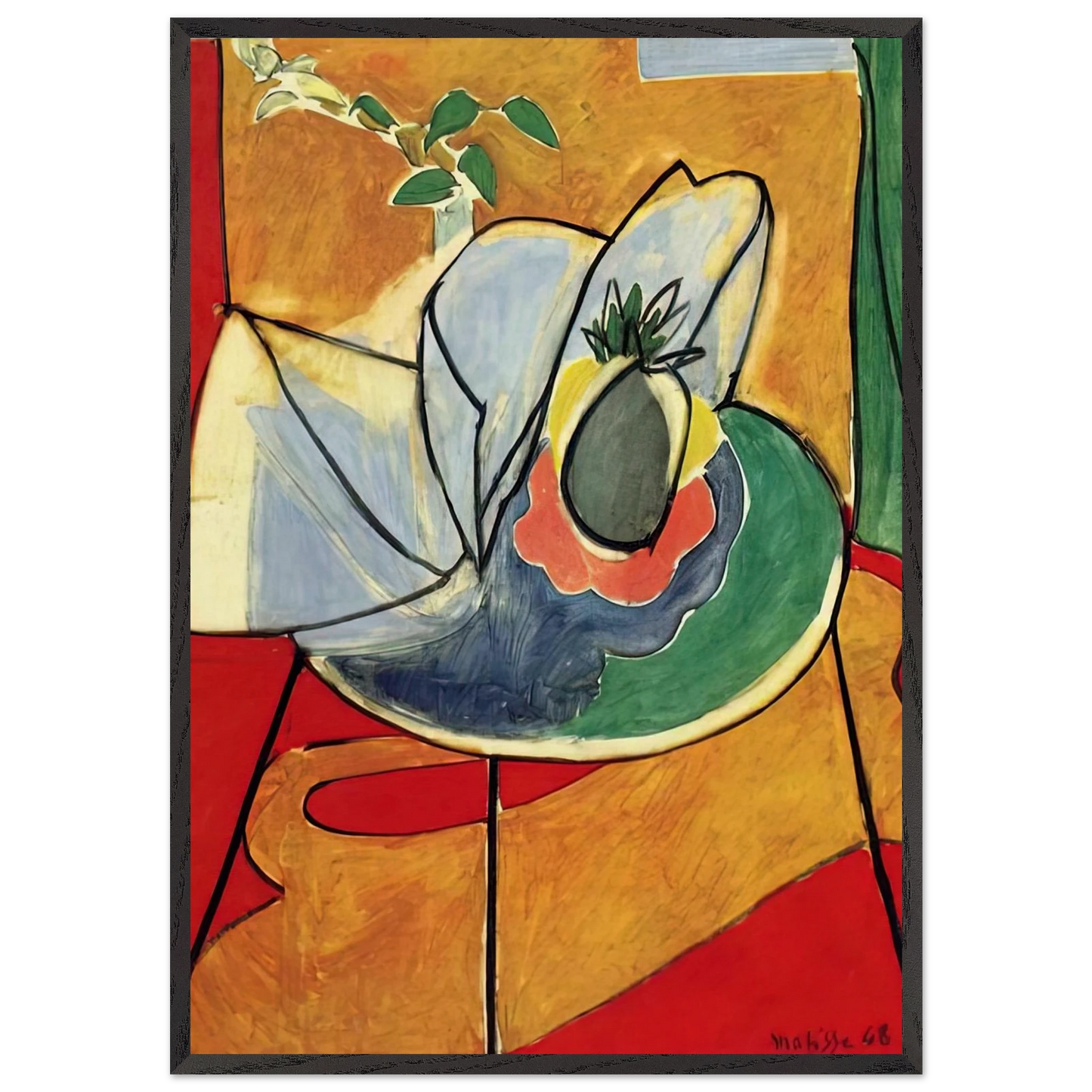 THE PINAPPLE 1948 - Henri Matisse Framed Art Print – Black Wooden Frame - Default Title - -Framed Art Print