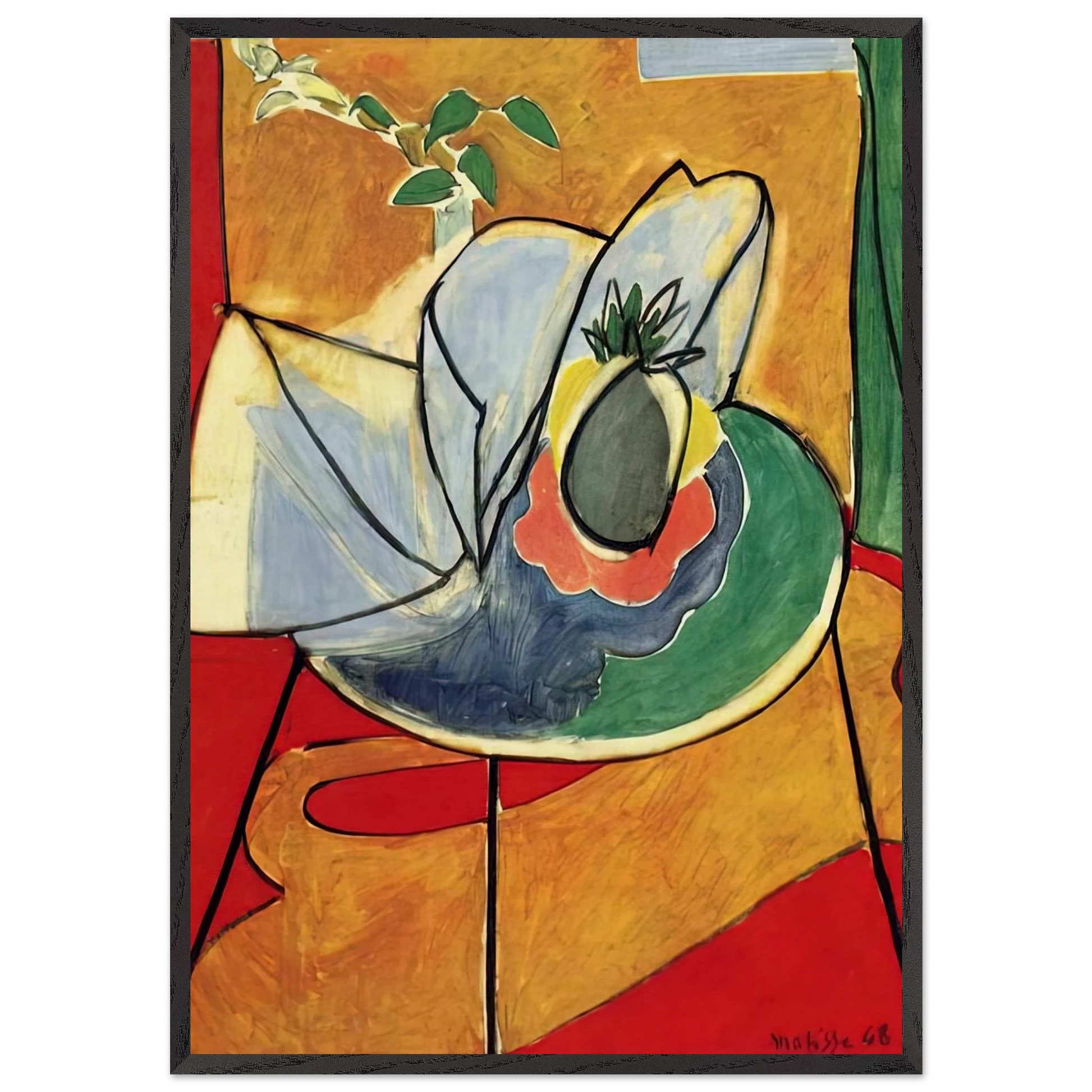 THE PINAPPLE 1948 - Henri Matisse Framed Art Print – Black Wooden Frame - Default Title - -Framed Art Print