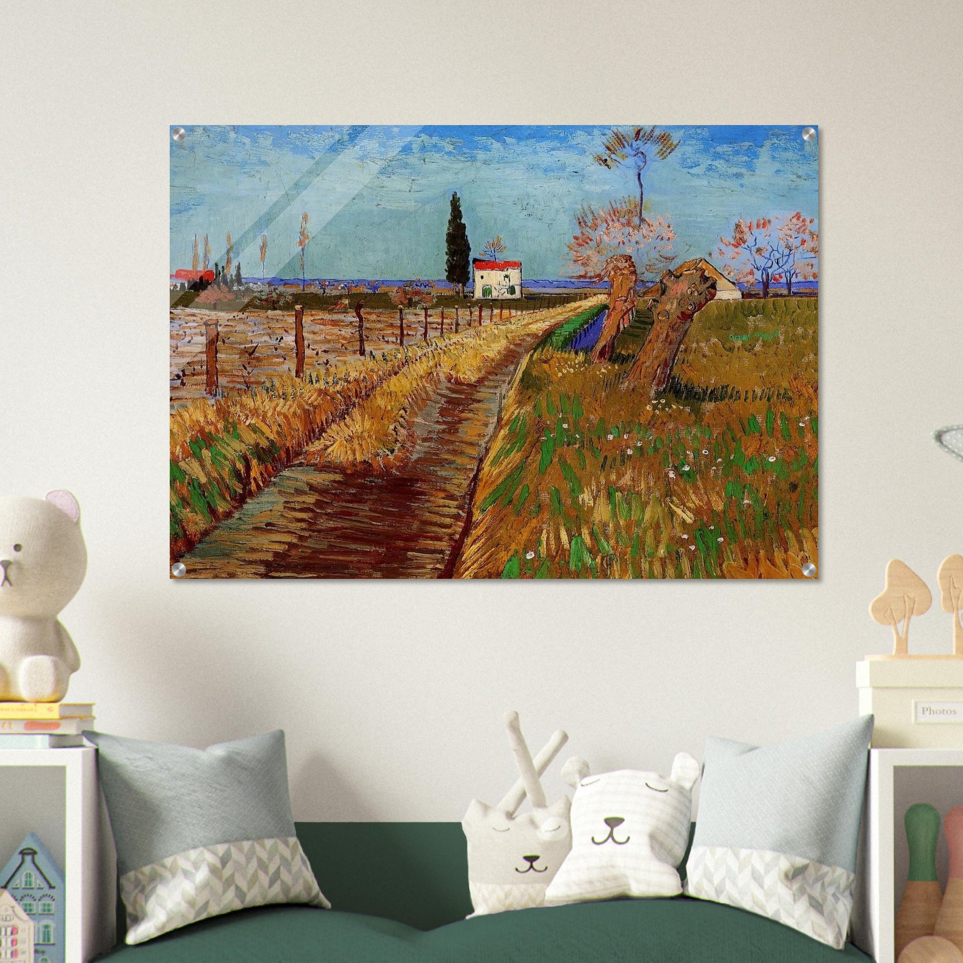 Path Through a Field with Willows - Vincent van Gogh Acrylic Print - 70x100 cm / 28x40″ inches | Vincent van Gogh Wall Art | Vincent van Gogh Prints