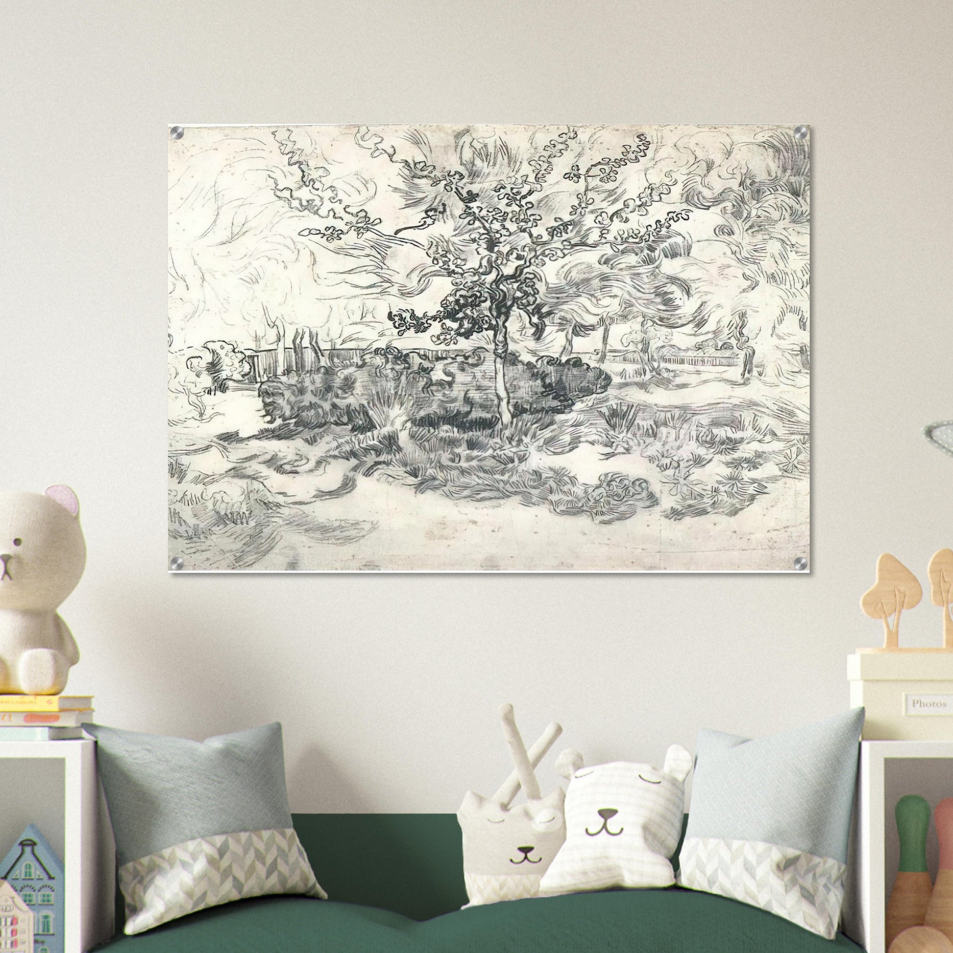 Garden of the Asylum - Vincent van Gogh Acrylic Print - 70x100 cm / 28x40″ inches