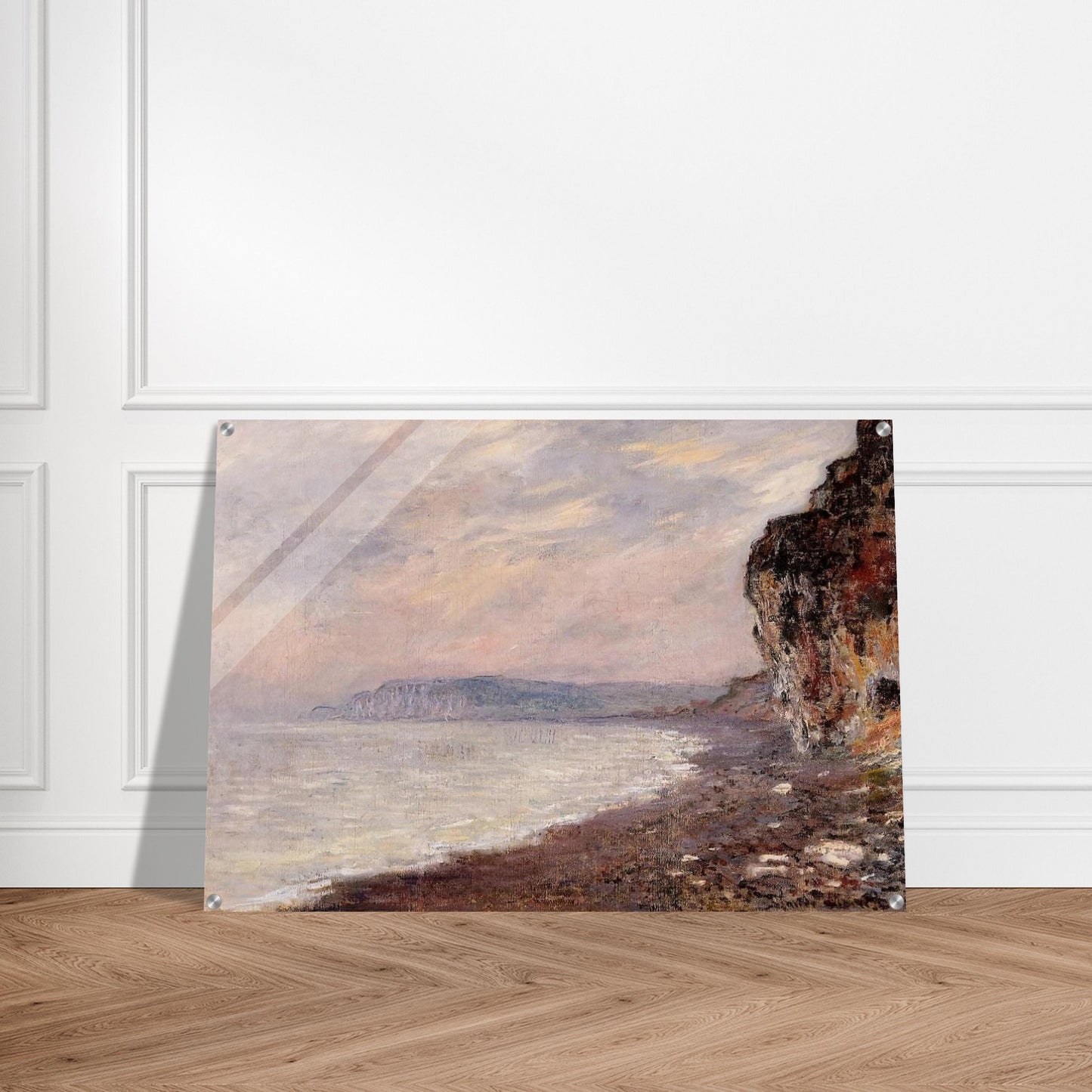 Cliffs at Pourville in the Fog - claude monet Acrylic Print - 70x100 cm / 28x40″ inches