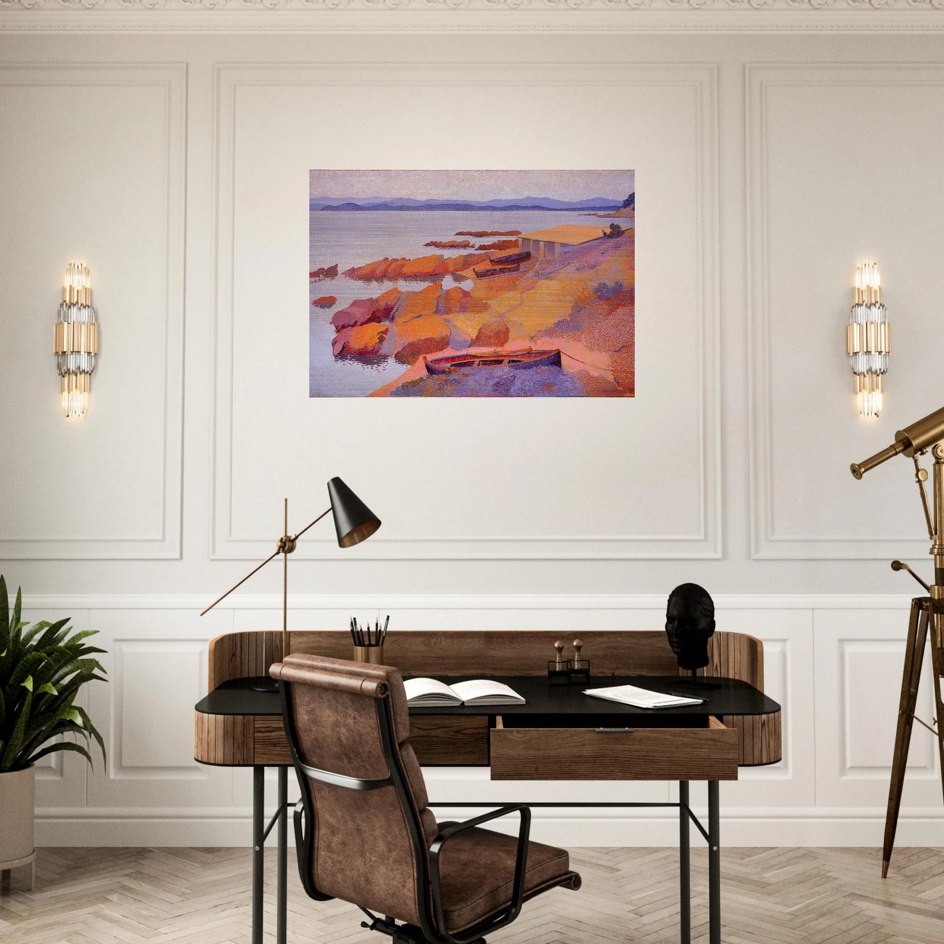 Coast Near Antibes - Henri-Edmond Cross Brushed Aluminum Print - 70x100 cm / 28x40 inches | Henri-Edmond Cross Aluminum Print | Henri-Edmond Cross Prints