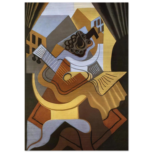 PEDISTAL TABLE IN FRONT OF THE WINDOW 1921 - Juan Gris Brushed Aluminum Print - 70x100 cm / 28x40 inches | Juan Gris Aluminum Print | Juan Gris Prints