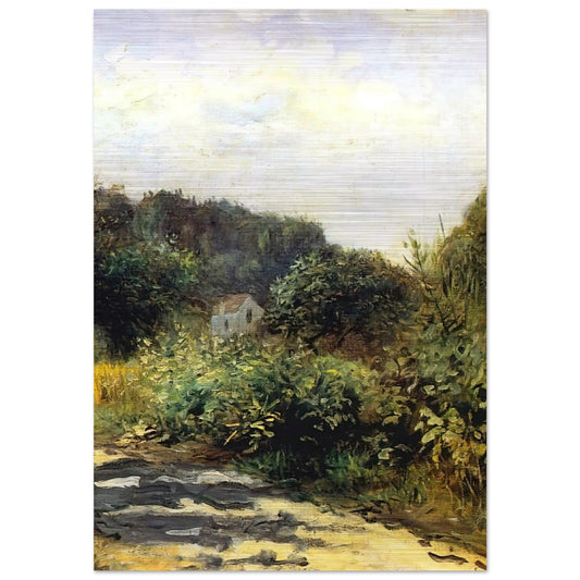 A Road in Louveciennes - Pierre-Auguste Renoir Brushed Aluminum Print - 70x100 cm / 28x40 inches | Pierre-Auguste Renoir Aluminum Print | Pierre-Auguste Renoir Prints
