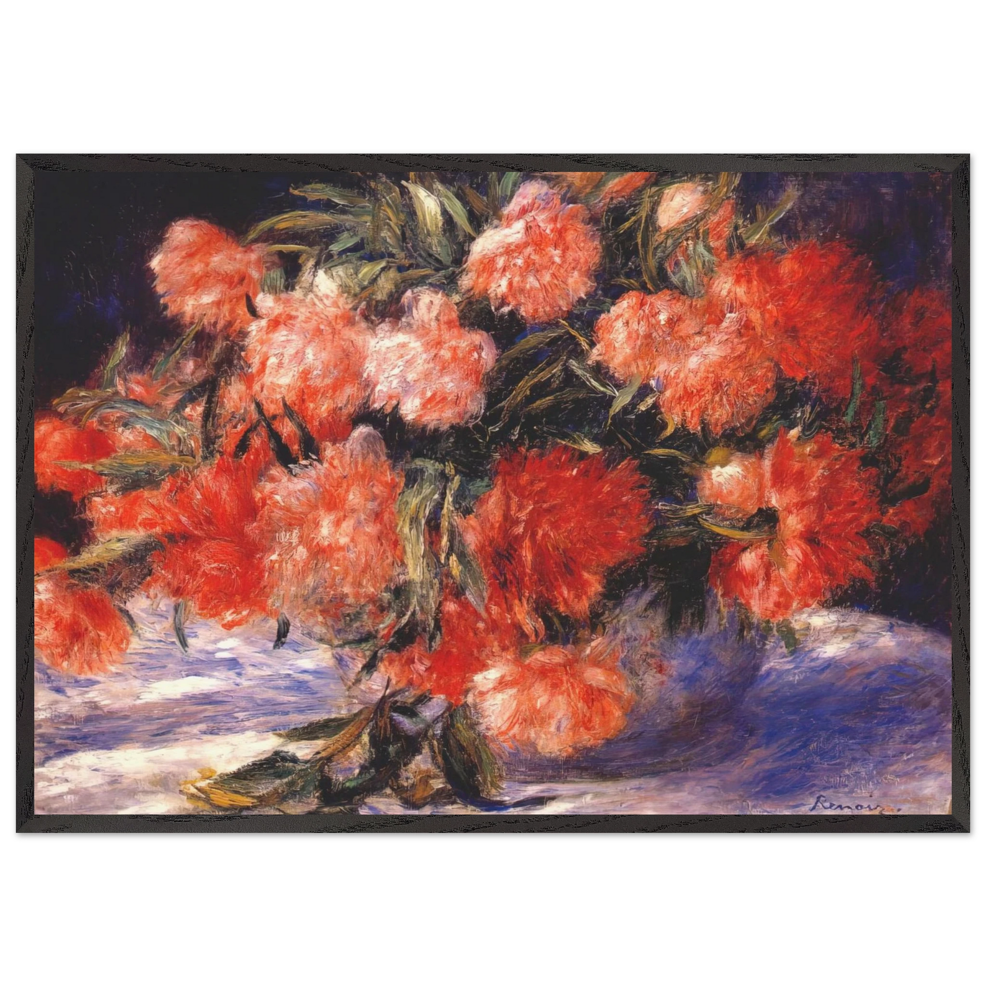 Peonies - Pierre-Auguste Renoir Framed Art Print – Black Wooden Frame - Default Title - -Framed Art Print