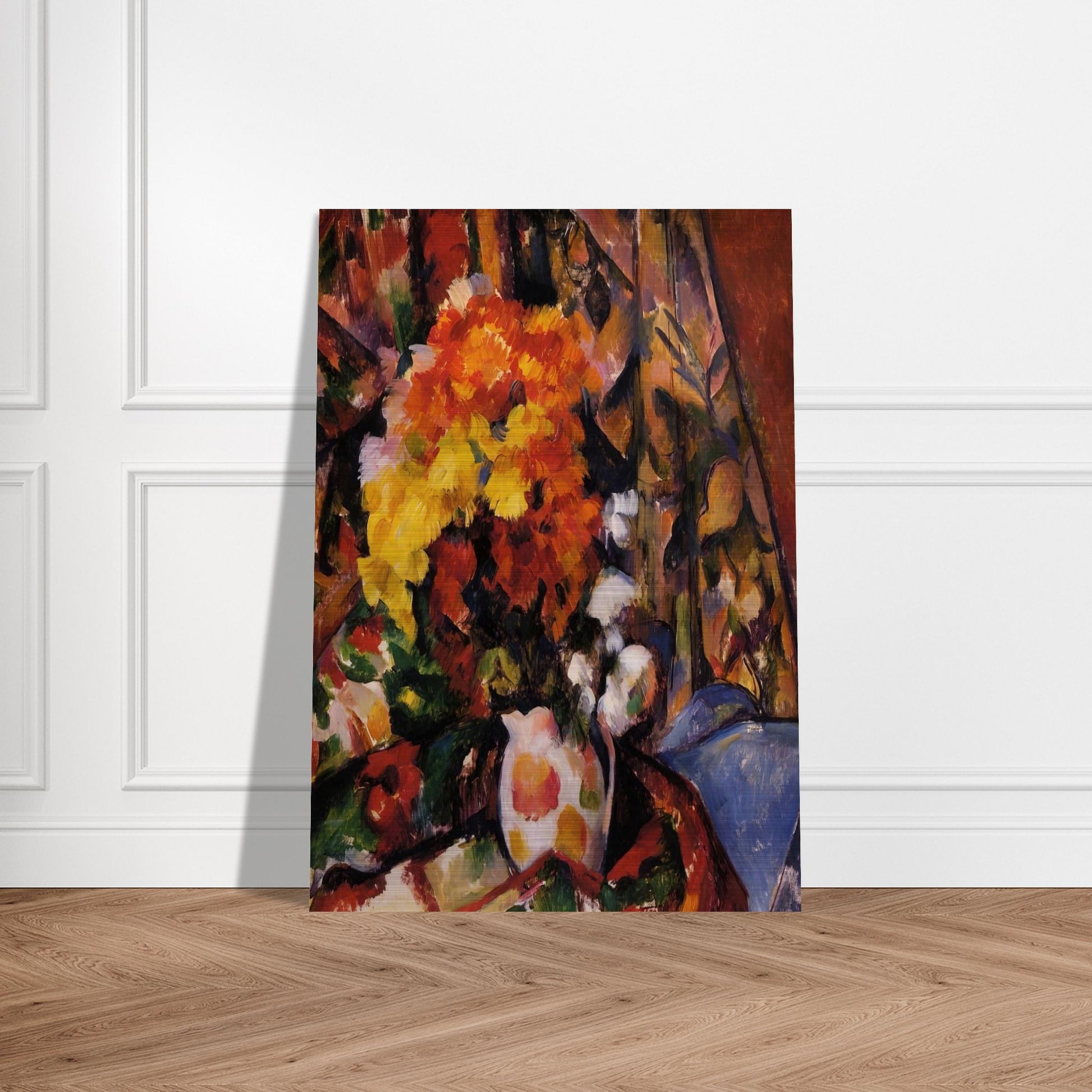 Chrysanthemums - Paul Cézanne Brushed Aluminum Print - 70x100 cm / 28x40 inches | Paul Cézanne Aluminum Print | Paul Cézanne Prints
