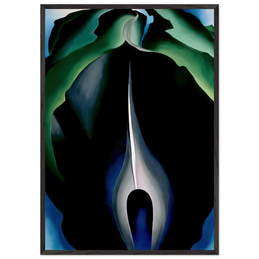 Jack-in-the-Pulpit No IV - Georgia OKeeffe Framed Art Print – Black Wooden Frame - Default Title - -Framed Art Print