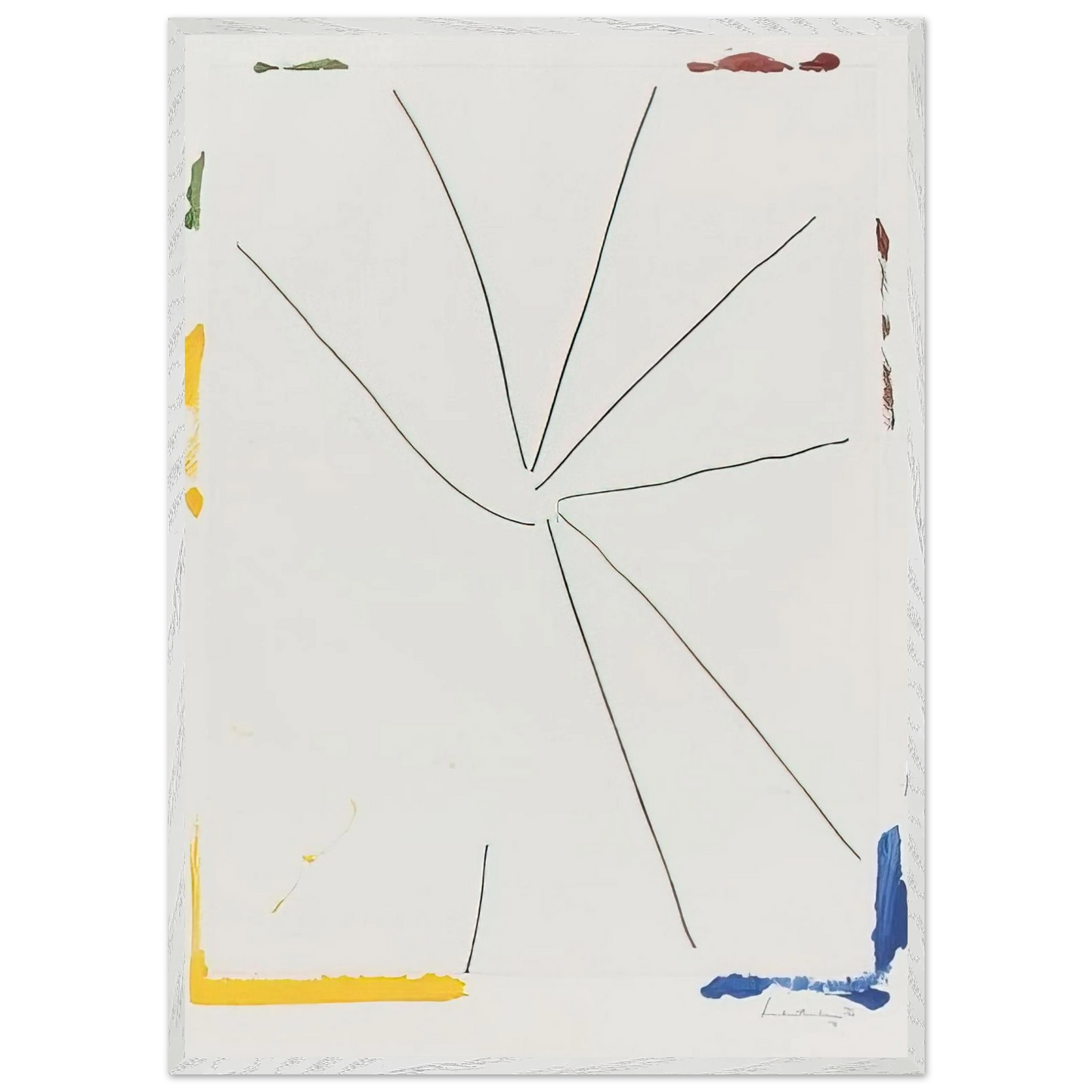 Helen Frankenthaler - Free Wheeling - 1971 Wall art - 15x20 cm / 6x8 Inches - Premium Wooden Framed Poster With Fine Art Paper - White frame