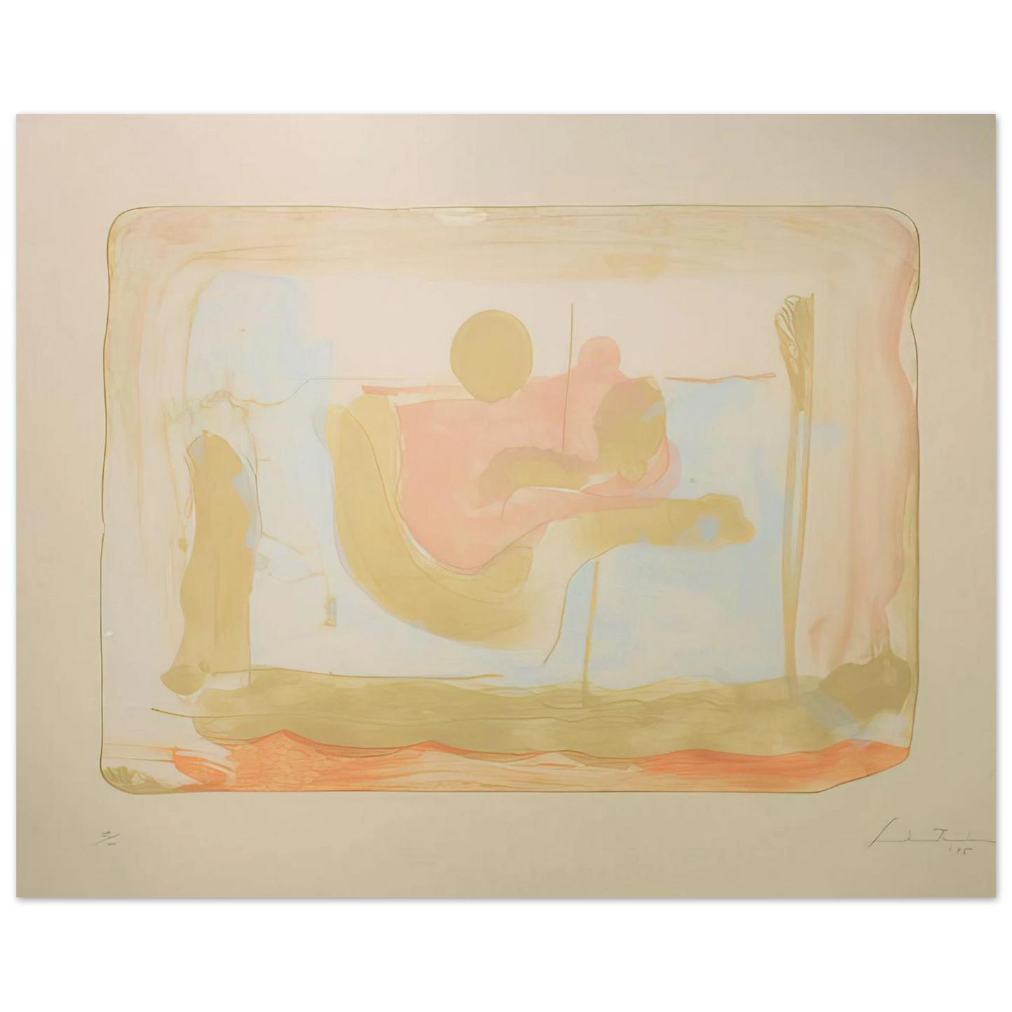 Helen Frankenthaler - Reflections I - 1995 Wall art - 40x50 cm / 16x20 inches - Premium Wooden Framed Poster With Fine Art Paper - Wood frame