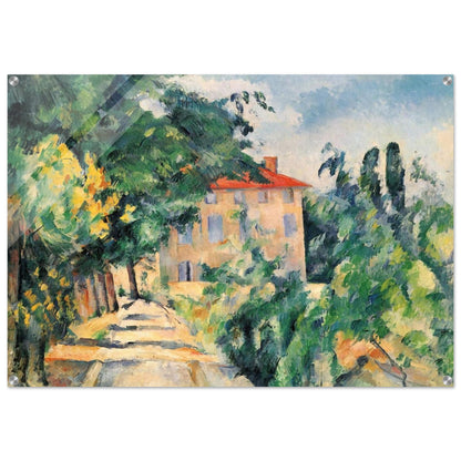 House with Red Roof - Paul Cézanne Acrylic Print - 70x100 cm / 28x40″ inches