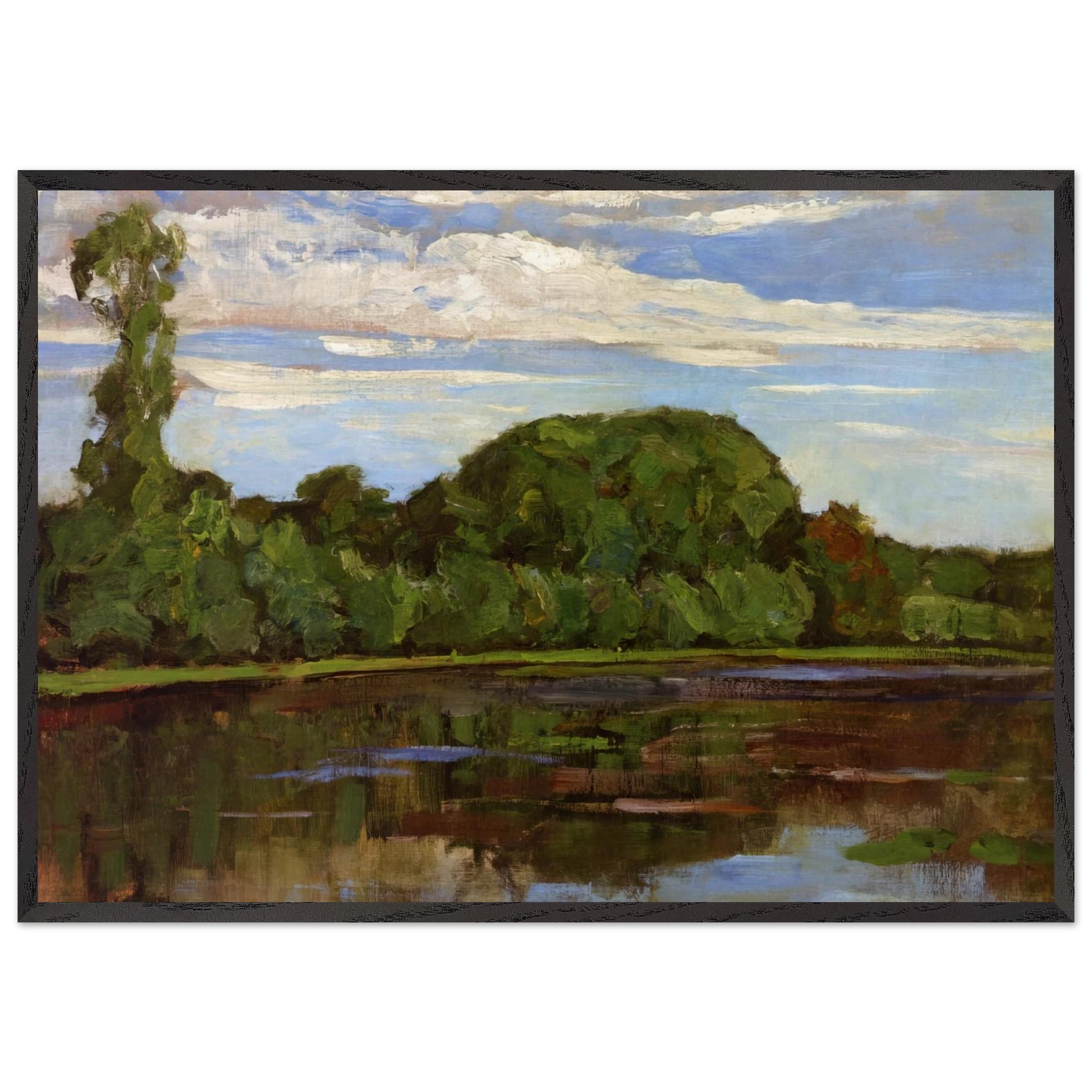Geinrust Farm with Isolated Tree - Piet Mondrian 70x100 cm / 28x40 inches Framed Art Print – Black Wooden Frame