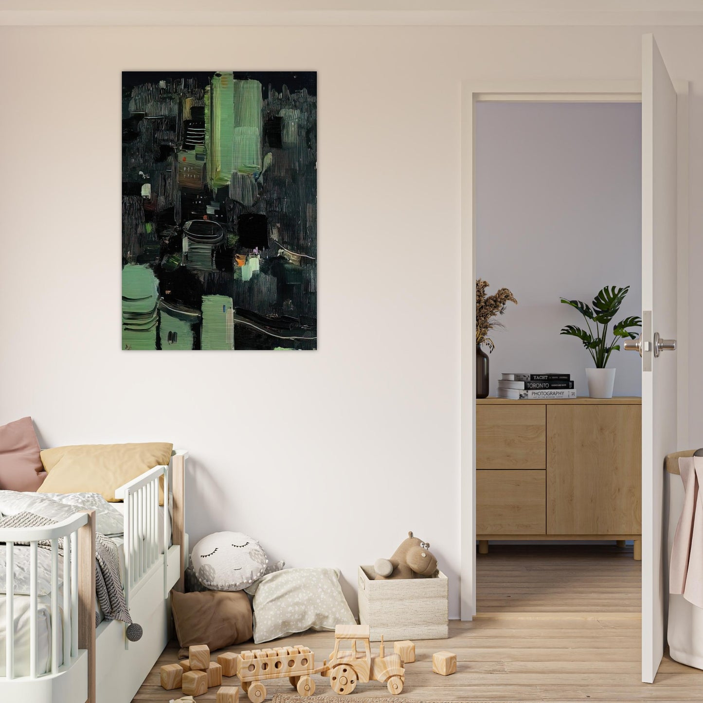 Toyko at Night - 1990 - Wu Guanzhong Brushed Aluminum Print - 70x100 cm / 28x40 inches | Wu Guanzhong Aluminum Print | Wu Guanzhong Prints