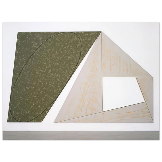 Robert Mangold - GREEN TILTED ELLIPSE GRAY FRAME 1989 Fine Art Poster - Default Title
