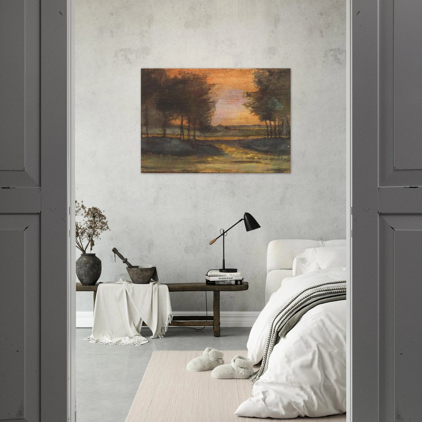 The Landscape in Drenthe - Vincent van Gogh Brushed Aluminum Print - 70x100 cm / 28x40 inches | Vincent van Gogh Aluminum Print | Vincent van Gogh Prints