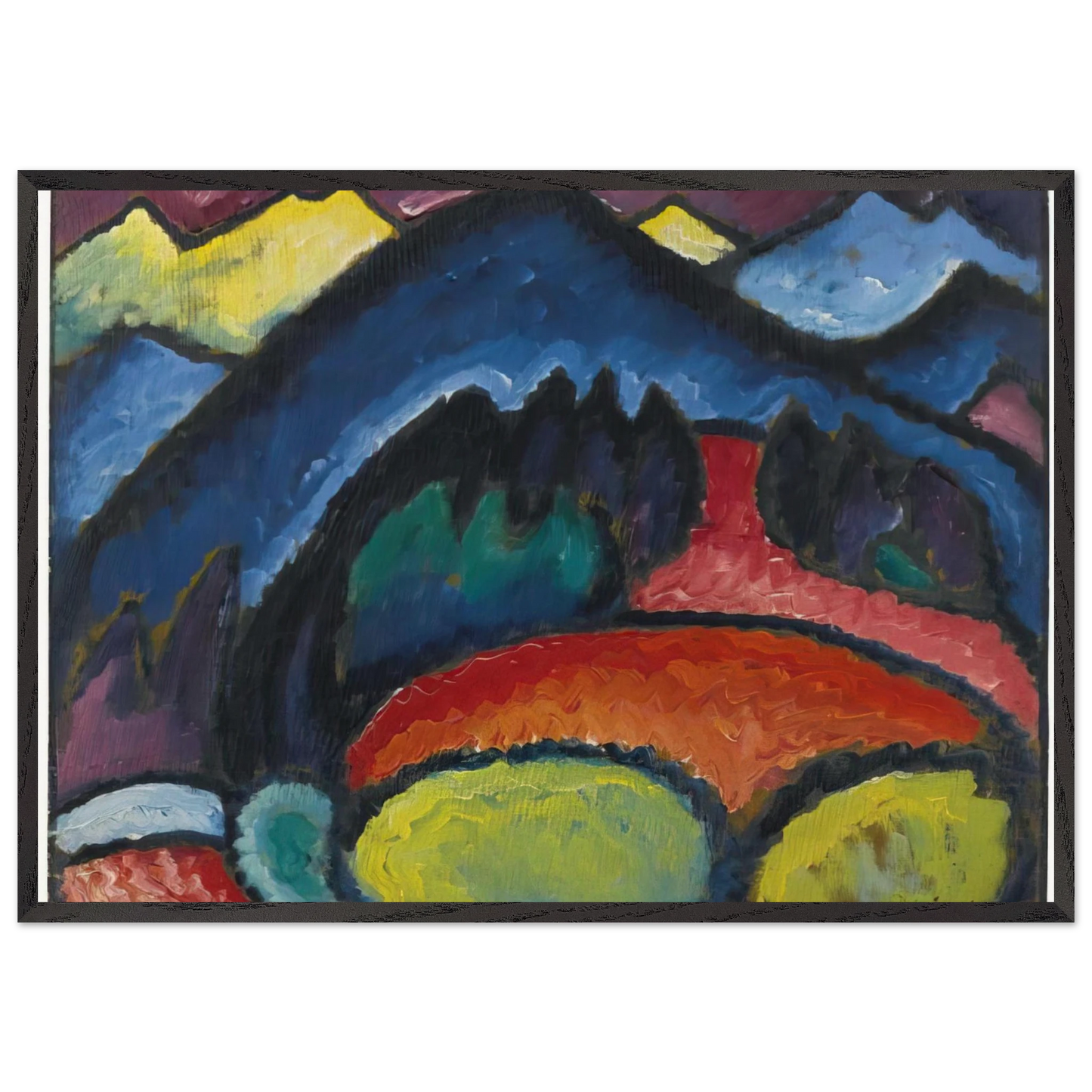 OBERSTDORF MOUNTAINS 1912 - Alexej von Jawlensky Framed Art Print – Black Wooden Frame - Default Title - -Framed Art Print