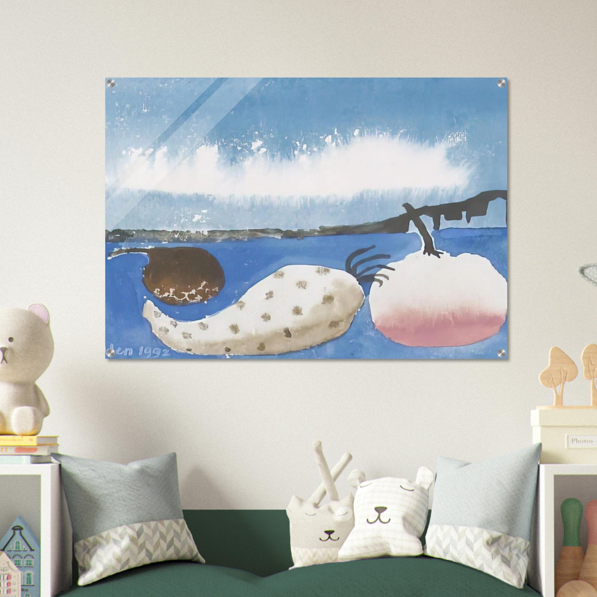 Fruit by the shore - 1992 - Mary Fedden Acrylic Print - 70x100 cm / 28x40″ inches | Mary Fedden Wall Art | Mary Fedden Prints