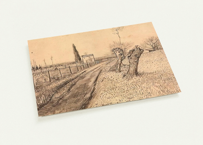 Landscape with Path and Pollard Trees By Vincent van Gogh Pack of 10 Post Cards | Vincent van Gogh Post Cards | A6 (10.5 x 14.8 cm) - 4.1 x 5.8 inches
