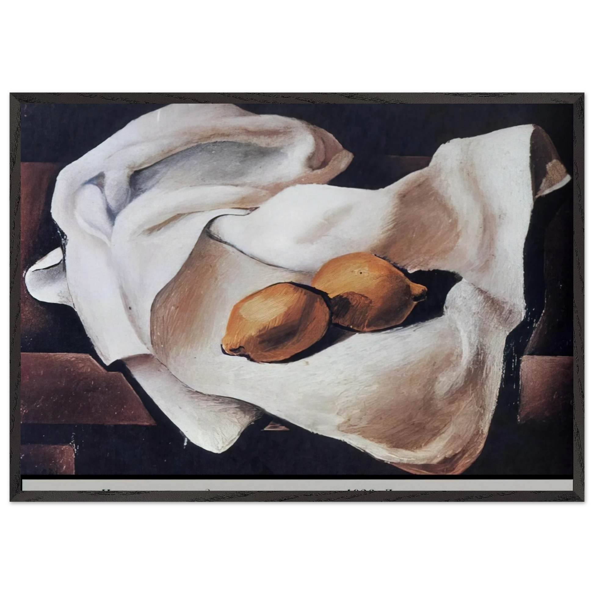 STILL LIFE WITH TWO LEMONS - Salvador Dali Framed Art Print – Black Wooden Frame - Default Title - -Framed Art Print