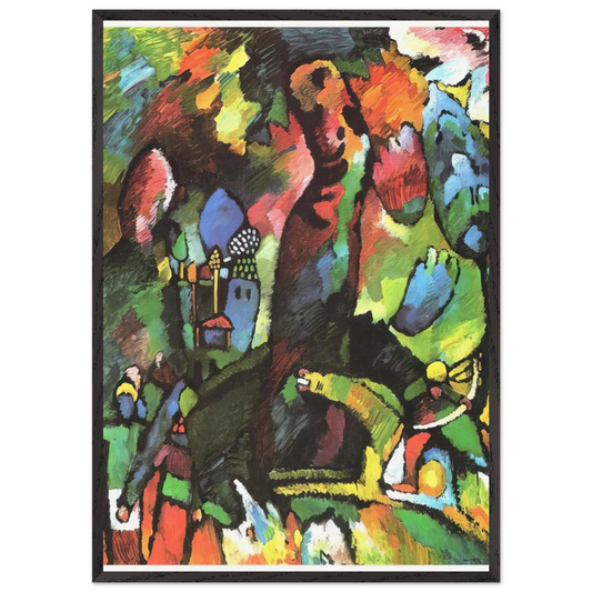 PICTURE WITH ARCHER 1909 - Wassily Kandinsky 70x100 cm / 28x40 inches Framed Art Print – Black Wooden Frame