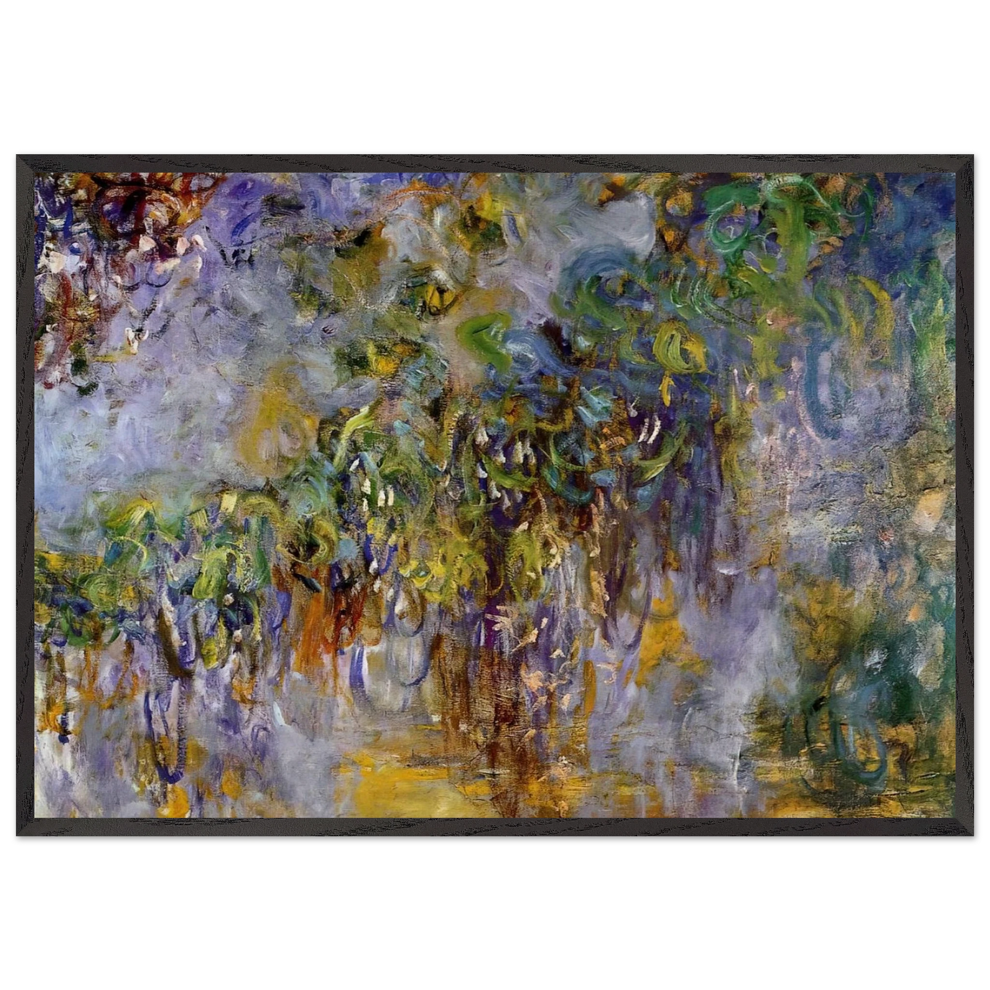 Wisteria right half - claude monet Framed Art Print – Black Wooden Frame - Default Title - -Framed Art Print