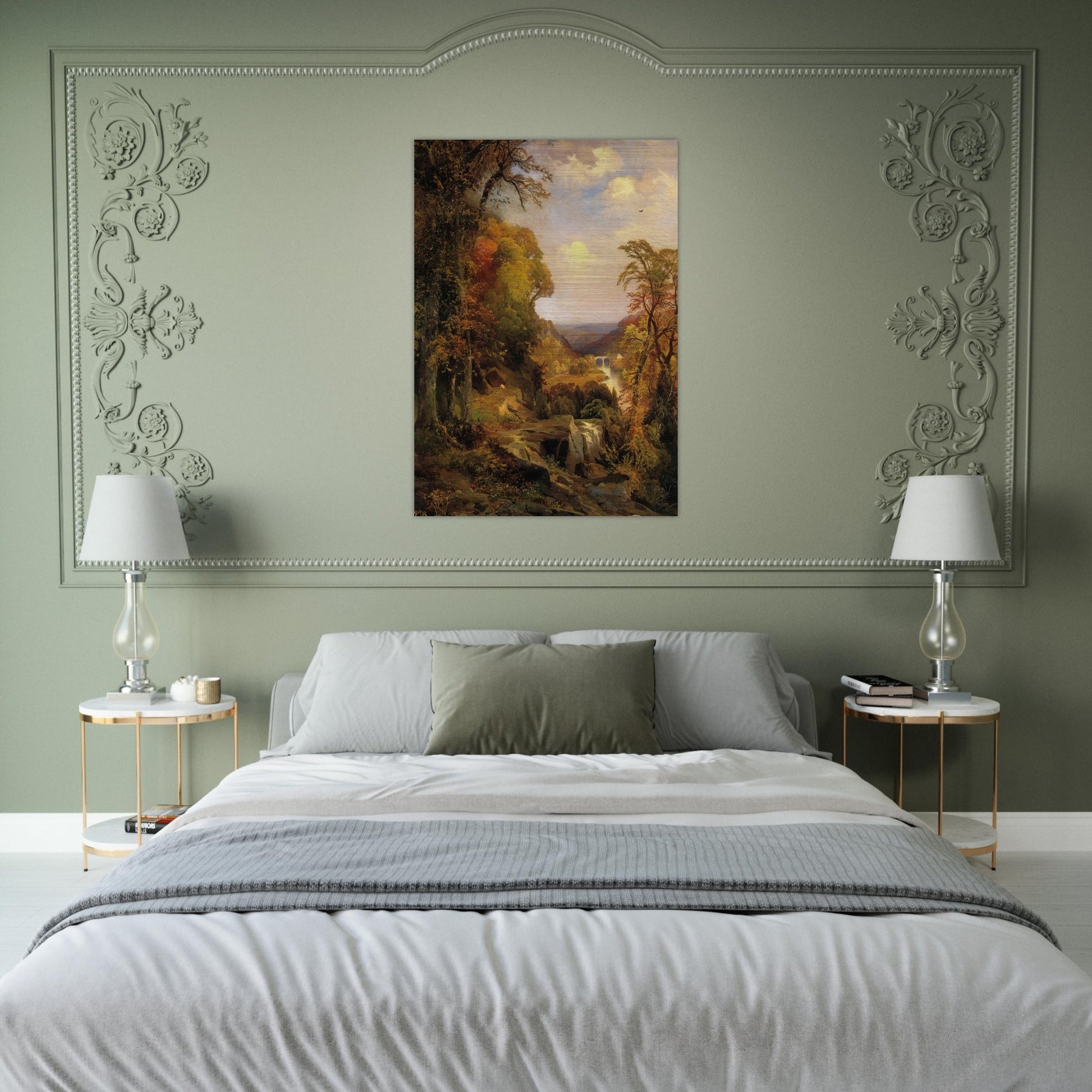 On the Wissahickon near Chestnut Hill - Thomas Moran Brushed Aluminum Print - 70x100 cm / 28x40 inches | Thomas Moran Aluminum Print | Thomas Moran Prints