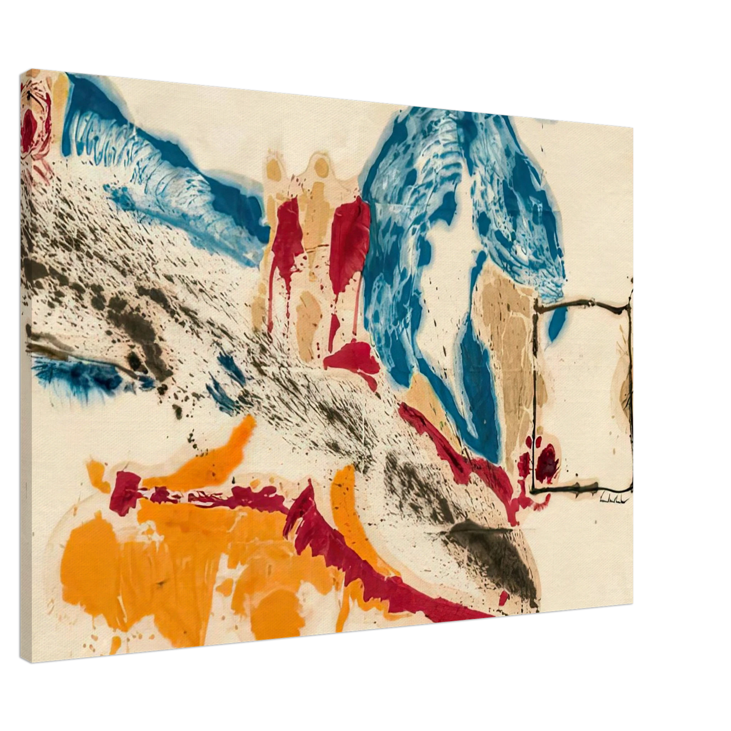 Helen Frankenthaler - Alassio, 1960- Wall Art - 60x80 cm / 24x32 inches - Premium Wooden Framed Poster With Fine Art Paper - Black frame
