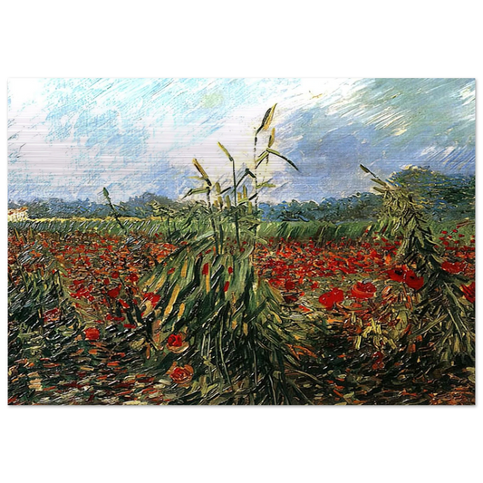 Green Ears of Wheat - Vincent van Gogh Brushed Aluminum Print - 70x100 cm / 28x40 inches | Vincent van Gogh Aluminum Print | Vincent van Gogh Prints