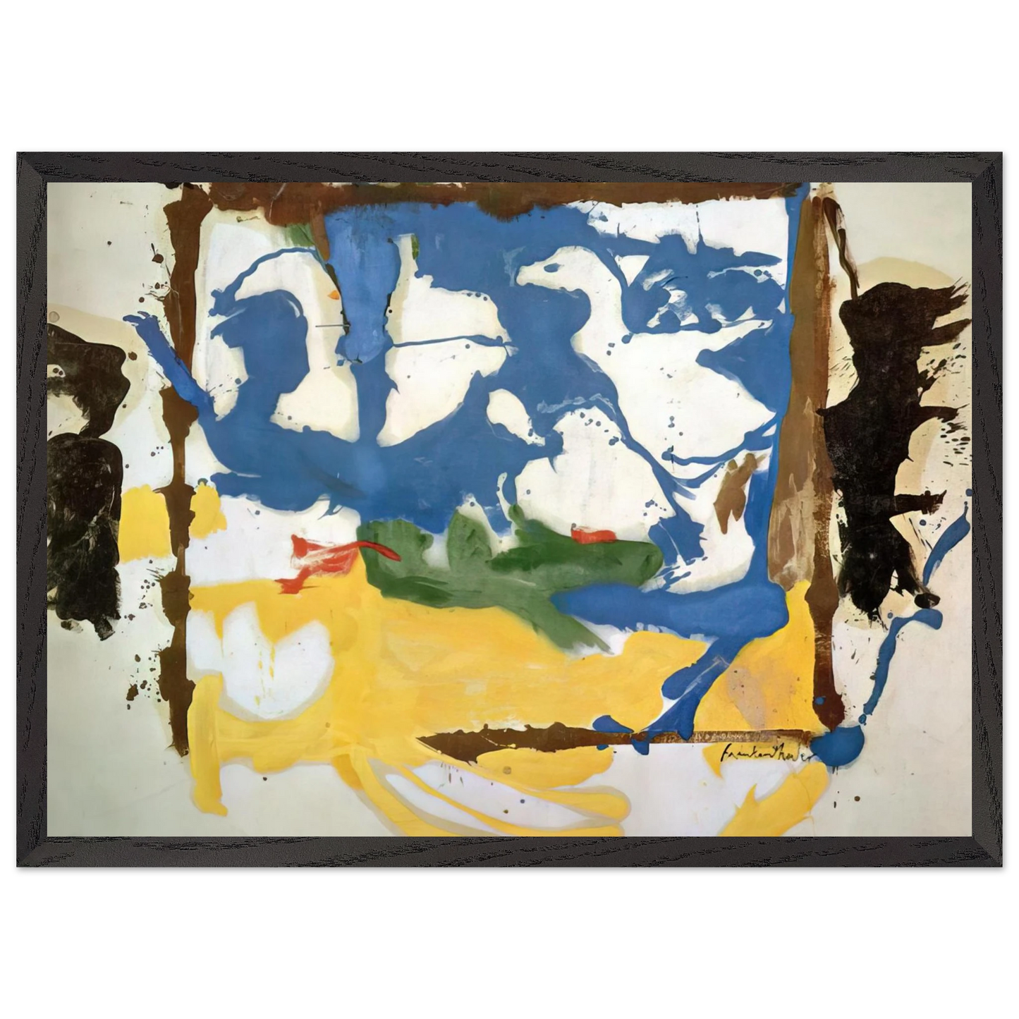 Helen Frankenthaler - Swan Lake #2 - 1961 Wall art - 30x40 cm / 12x16 inches - Premium Wooden Framed Poster With Fine Art Paper - Black frame