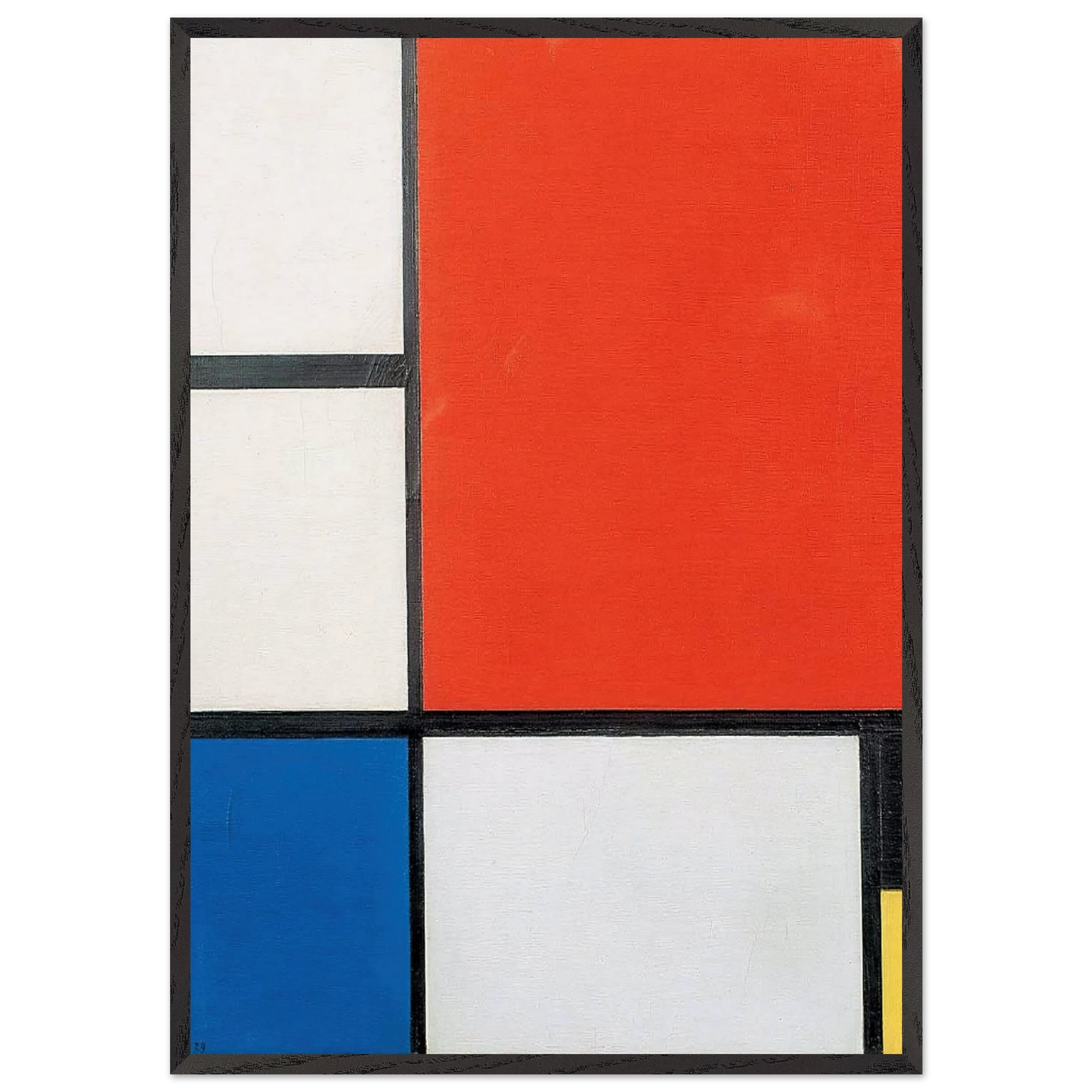 COMPOSITION 2 N2 - Piet Mondrian Framed Art Print – Black Wooden Frame - Default Title - -Framed Art Print