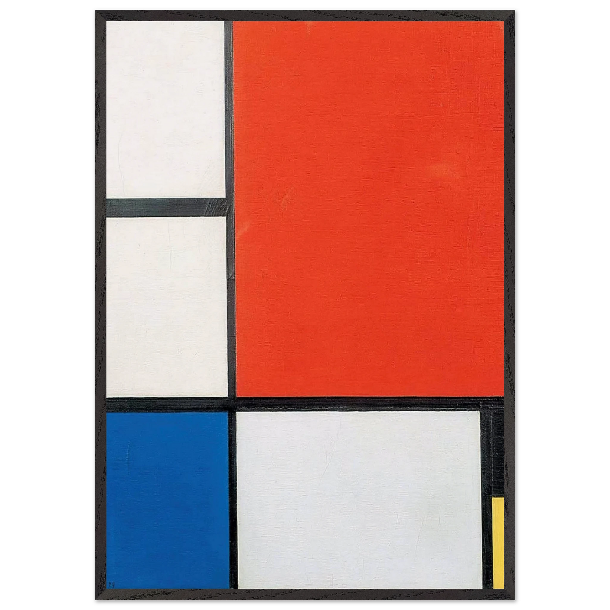 COMPOSITION 2 N2 - Piet Mondrian Framed Art Print – Black Wooden Frame - Default Title - -Framed Art Print