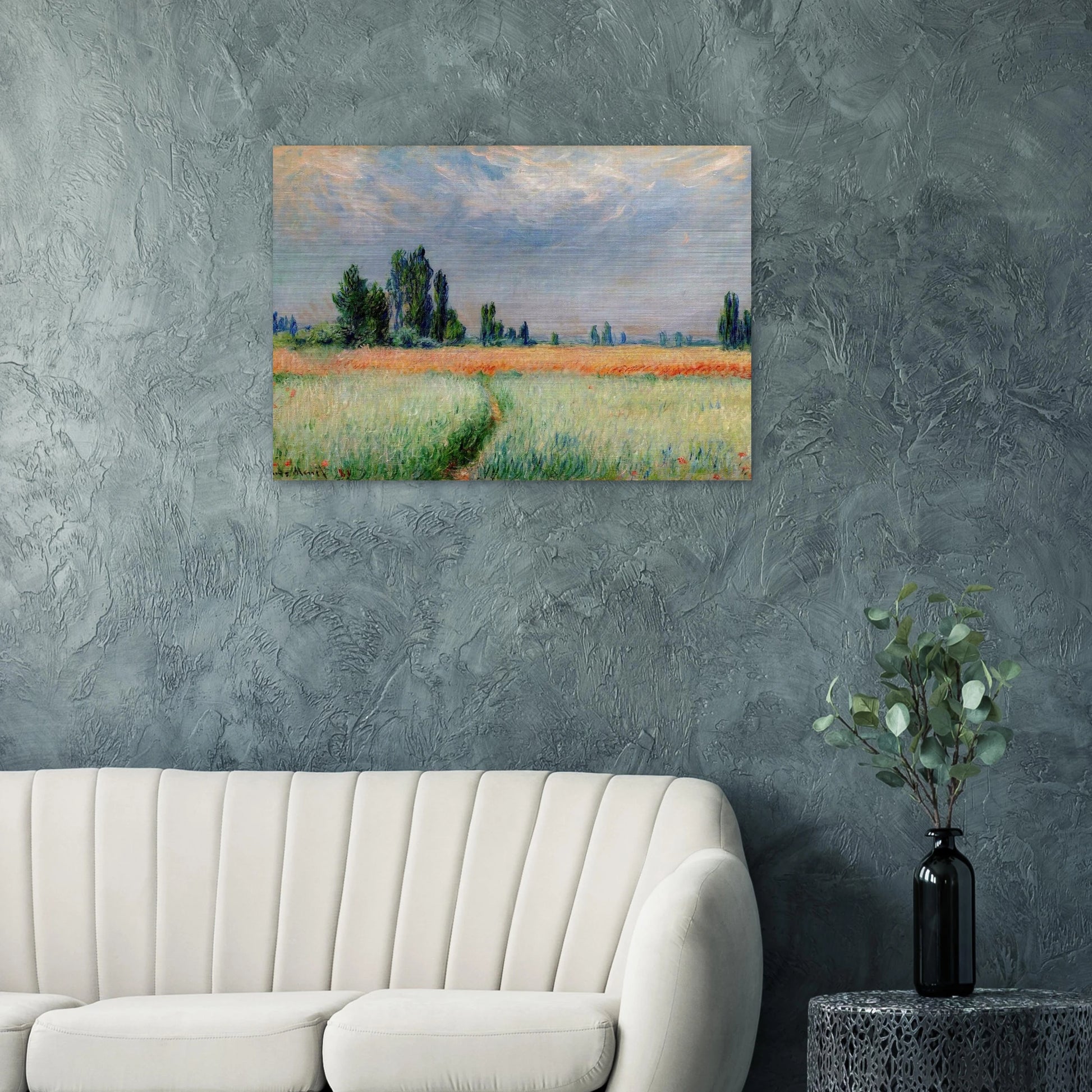 The Wheat Field - claude monet Brushed Aluminum Print - 70x100 cm / 28x40 inches | claude monet Aluminum Print | claude monet Prints