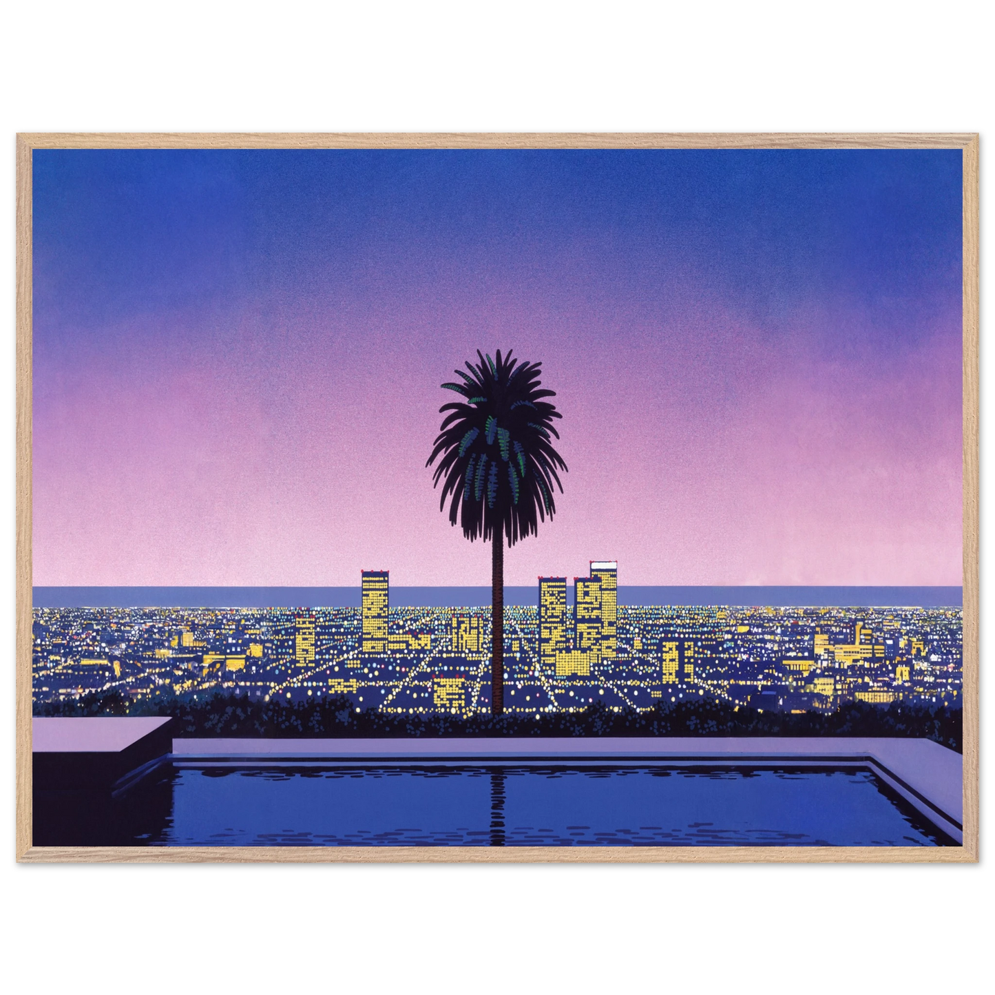 Hiroshi Nagai - Pacific Breeze 2 Wall Art - 60x80 cm / 24x32 inches - Premium Wooden Framed Poster With Fine Art Paper - Black frame