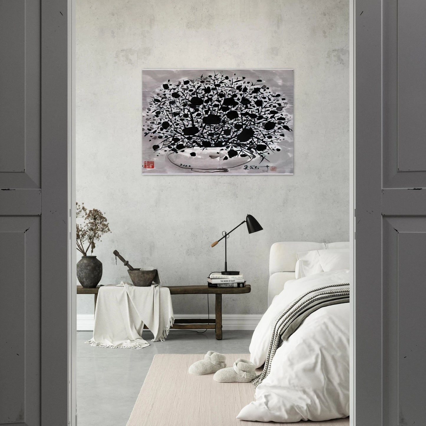 Flower - 2000 - Wu Guanzhong Brushed Aluminum Print - 70x100 cm / 28x40 inches | Wu Guanzhong Aluminum Print | Wu Guanzhong Prints