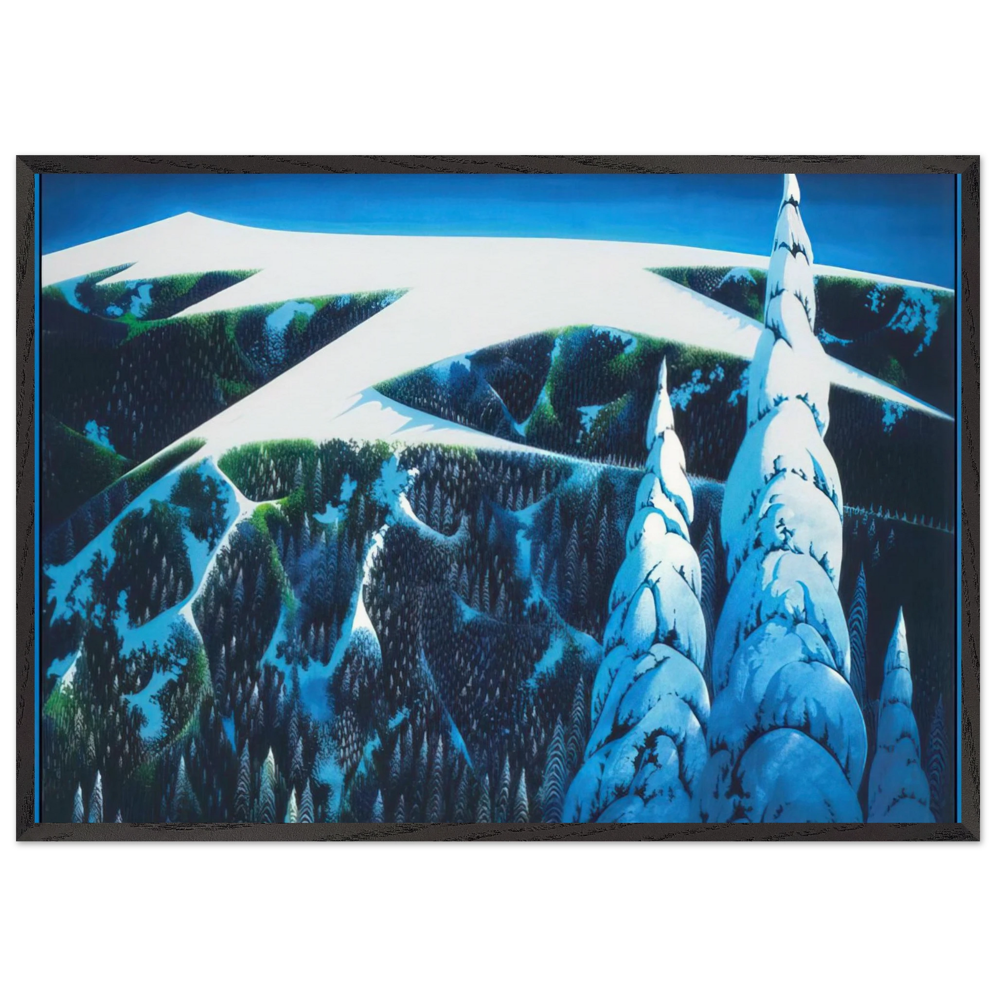 Sangre De Cristo Range - Eyvind Earle Framed Art Print – Black Wooden Frame - Default Title - -Framed Art Print