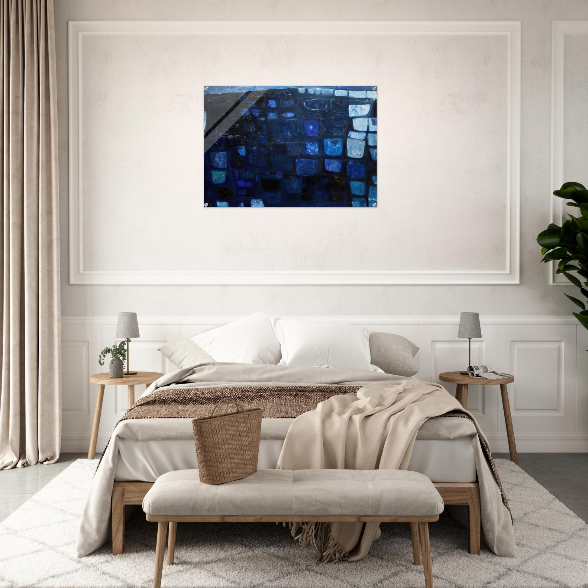 Blue Abstract - 1959 - William Scott Acrylic Print - 70x100 cm / 28x40″ inches | William Scott Wall Art | William Scott Prints