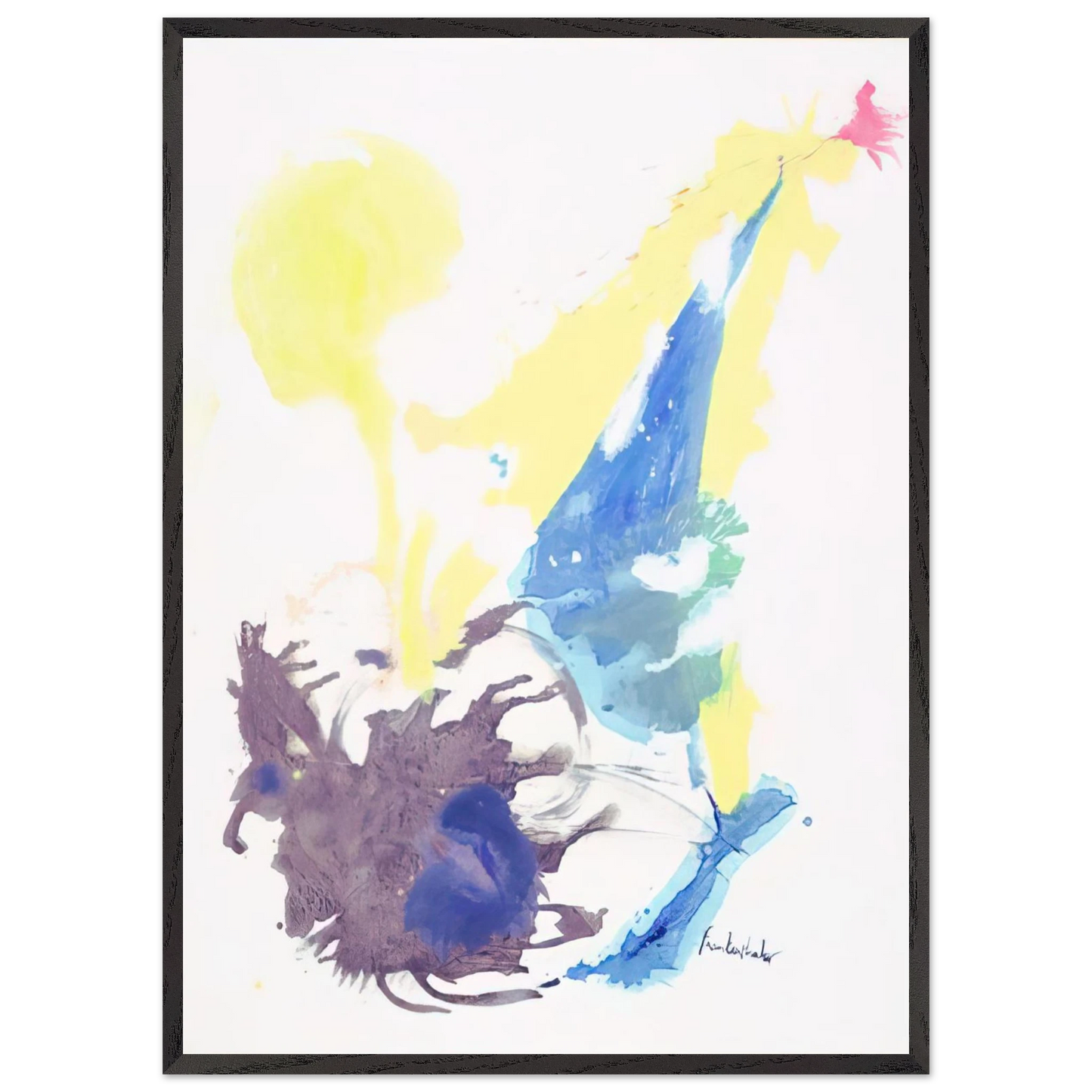 Helen Frankenthaler - Moving Day - 1961 Wall art - 70x100 cm / 28x40 inches - Premium Wooden Framed Poster With Fine Art Paper - White frame