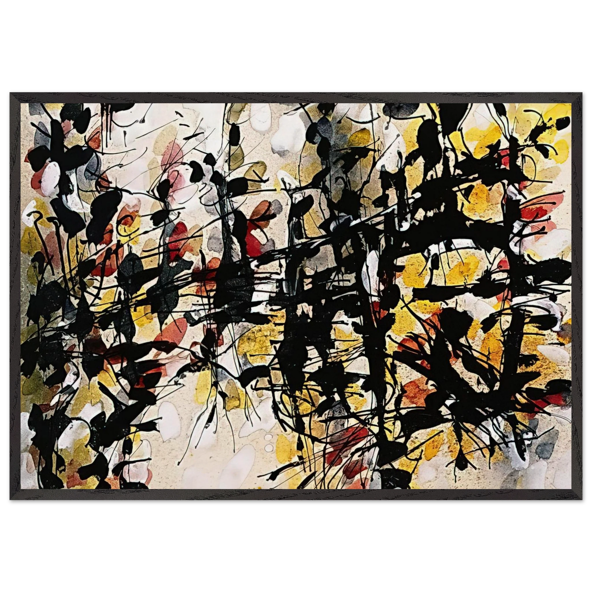 Untitled N9 - Jean-Paul Riopelle Framed Art Print – Black Wooden Frame - Default Title - -Framed Art Print