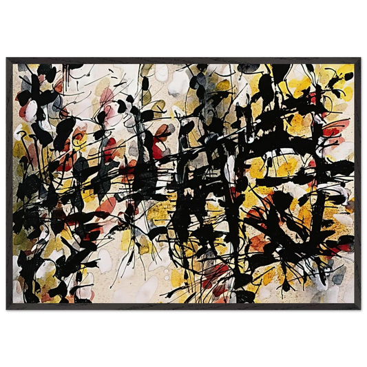 Untitled N9 - Jean-Paul Riopelle Framed Art Print – Black Wooden Frame - Default Title - -Framed Art Print