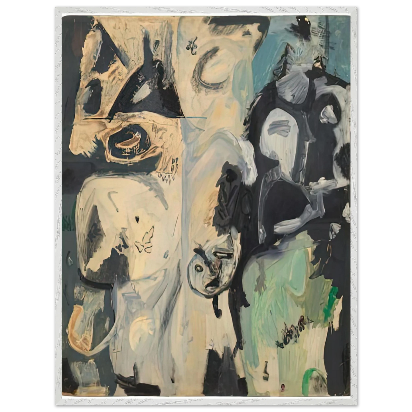 Helen Frankenthaler - Untitled, 1950- Wall Art - 30x40 cm / 12x16 inches - Premium Wooden Framed Poster With Fine Art Paper - Black frame