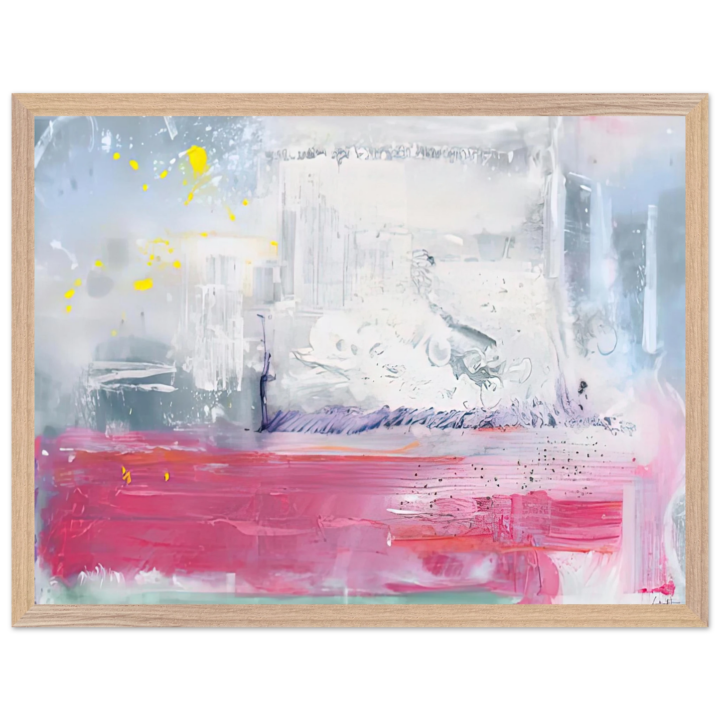 Helen Frankenthaler - Hot Ice, 1990- Wall Art - 30x40 cm / 12x16 inches - Premium Wooden Framed Poster With Fine Art Paper - White frame