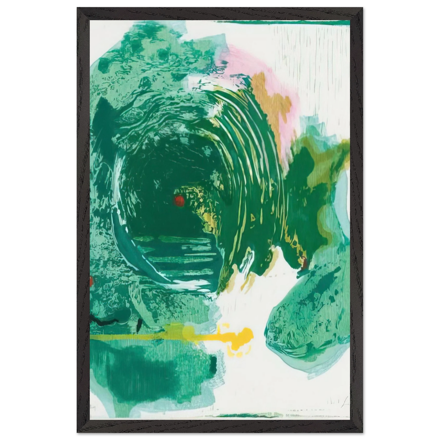 Helen Frankenthaler - Radius - 1993 Wall art - 30x30 cm / 12x12 inches - Premium Wooden Framed Poster With Fine Art Paper - White frame