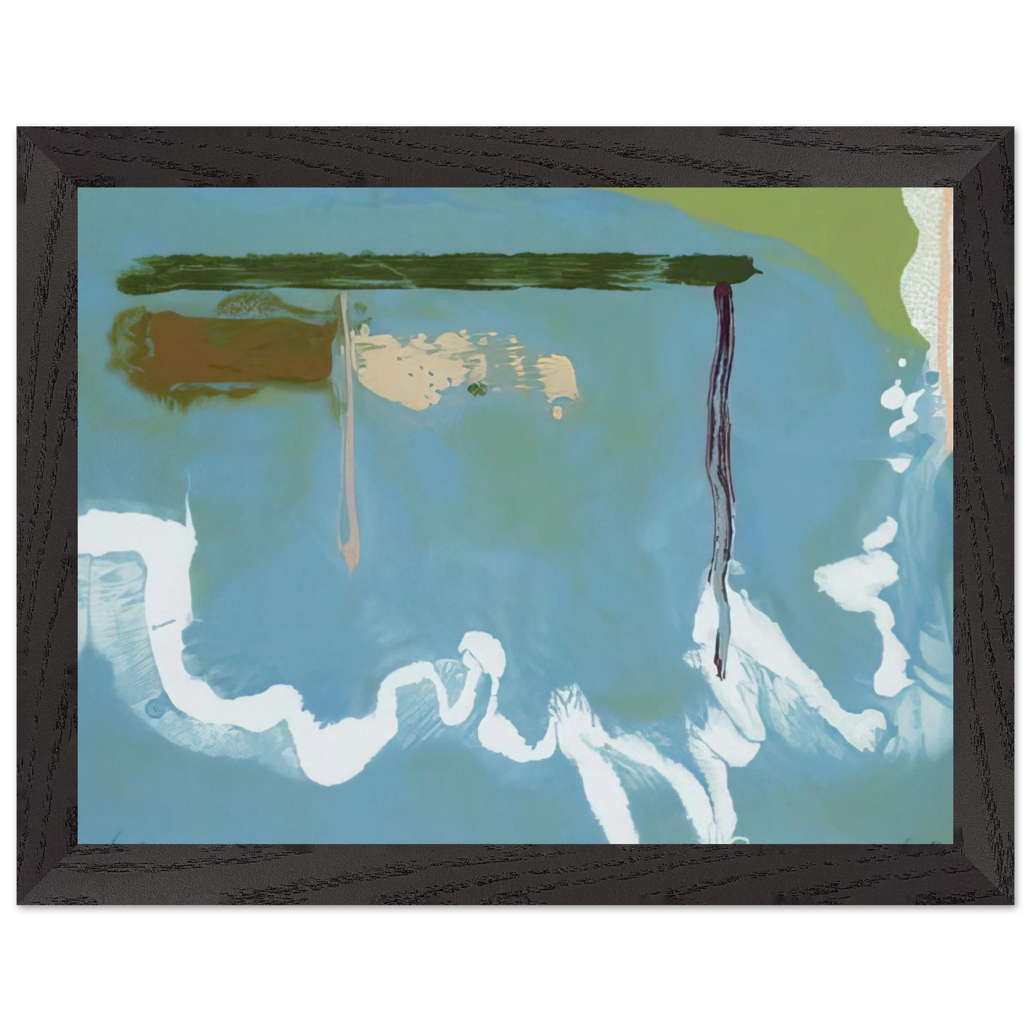 Helen Frankenthaler - Skywriting - 1997 Wall art - 20x25 cm / 8x10 inches - Premium Wooden Framed Poster With Fine Art Paper - Wood frame